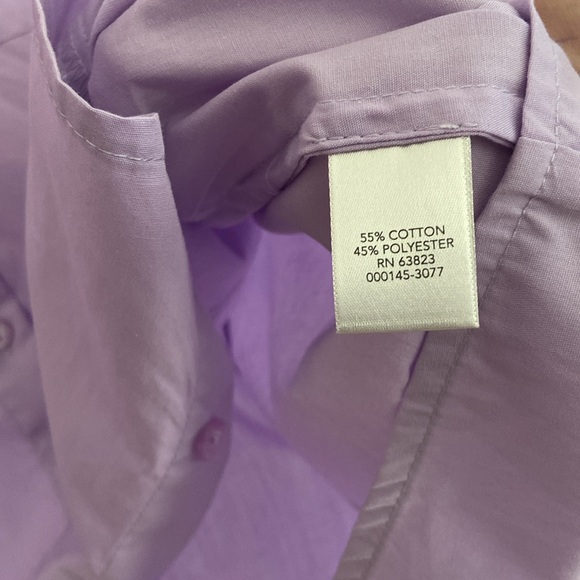 CJ Banks Button Front Blouse With Roll Tab Sleeves 1X - Picture 6 of 6